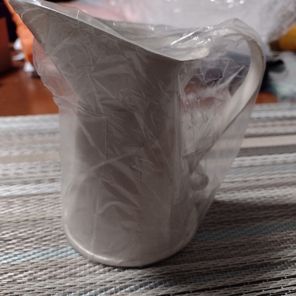 Home Decor Flower Pot with Handle Rustic White Milk Jug Vase Primitive Country - Picture 6 of 7